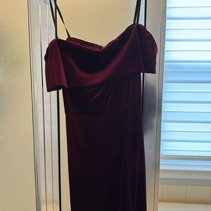 Windsor red velvet dress off the shoulder